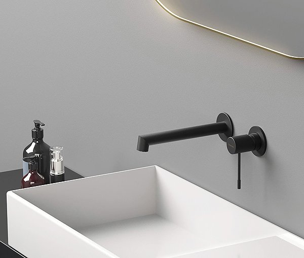 Tap SAPHO SOLARIS two-element basin mixer, black matt WD008B ...