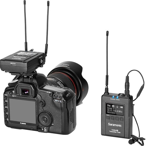 Microphone Saramonic UwMic9S Kit 1 (TX + RX) Lateral view