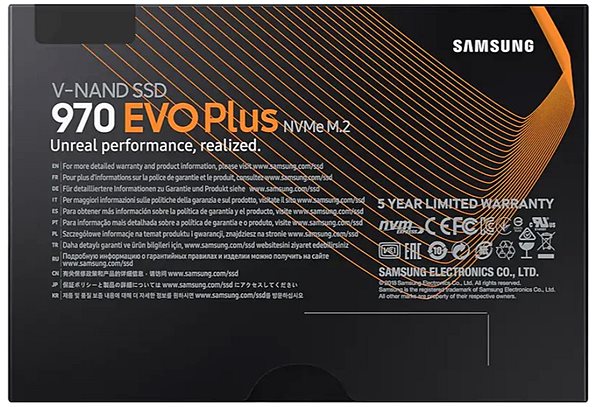 SSD disk Samsung 970 EVO PLUS 1000 GB Zadná strana