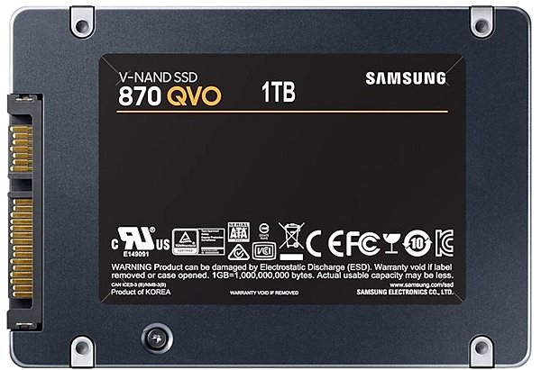 SSD meghajtó Samsung 870 QVO 1TB Hátoldal
