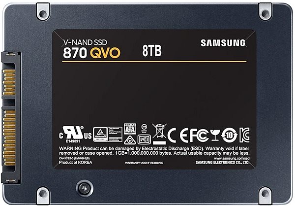 SSD disk Samsung 870 QVO 8TB Zadní strana