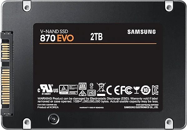SSD meghajtó Samsung 870 EVO 2TB Hátoldal