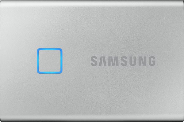 External Hard Drive Samsung Portable SSD T7 Touch 1TB Silver Screen