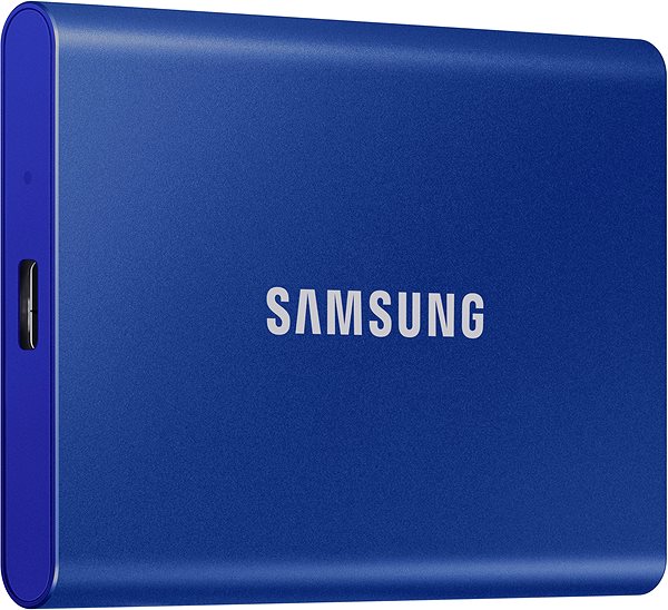 External Hard Drive Samsung Portable SSD T7 1TB, Blue Lateral view