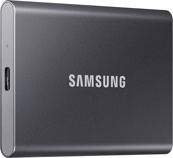 External Hard Drive Samsung Portable SSD T7 1TB, Black Lateral view