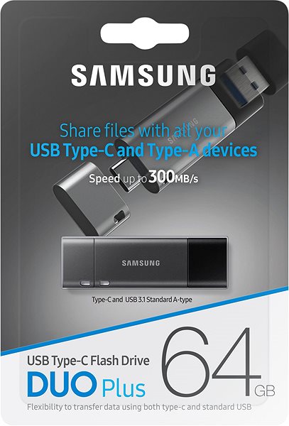 USB kľúč Samsung USB-C 3.1 64GB Duo Plus Obal/škatuľka