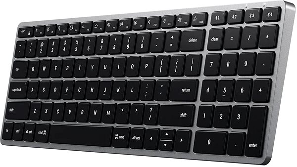 Tastatur Satechi Slim X2 Slim Bluetooth Wireless Keyboard - Space Grey - US Seitlicher Anblick
