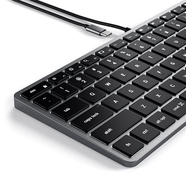 Tastatur Satechi Slim W1 USB-C BACKLIT Wired Keyboard - Space Grey - US Mermale/Technologie