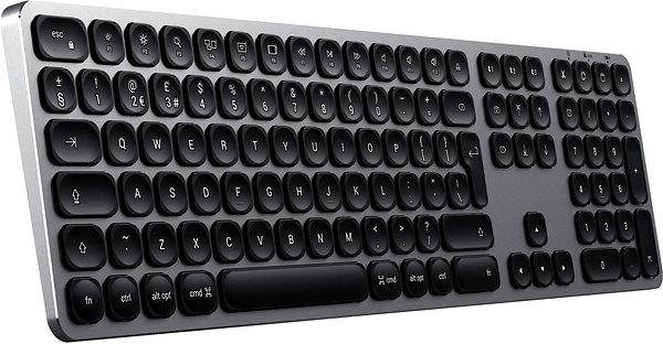 Tastatur Satechi Aluminum Bluetooth Wireless Keyboard for Mac - Space Gray - US Seitlicher Anblick