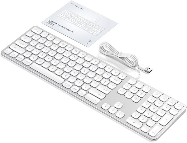Klávesnice Satechi Aluminum Wired Keyboard for Mac - Silver - US Vlastnosti/technologie