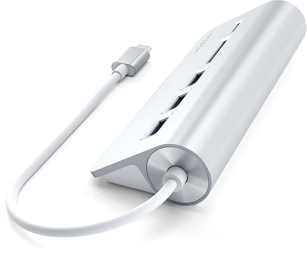 Port Replicator Satechi Aluminium Type-C USB Hub (3x USB 3.0, MicroSD) - Silver Lateral view