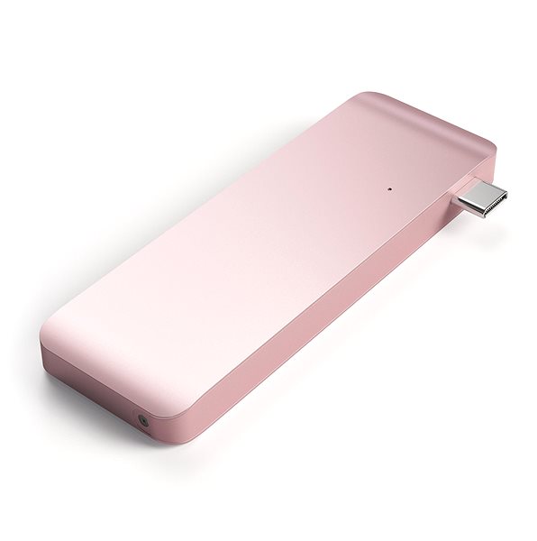 Port Replicator Satechi Aluminium Type-C Passthrough USB Hub (3x USB 3.0, MicroSD) - Rose Gold Lateral view