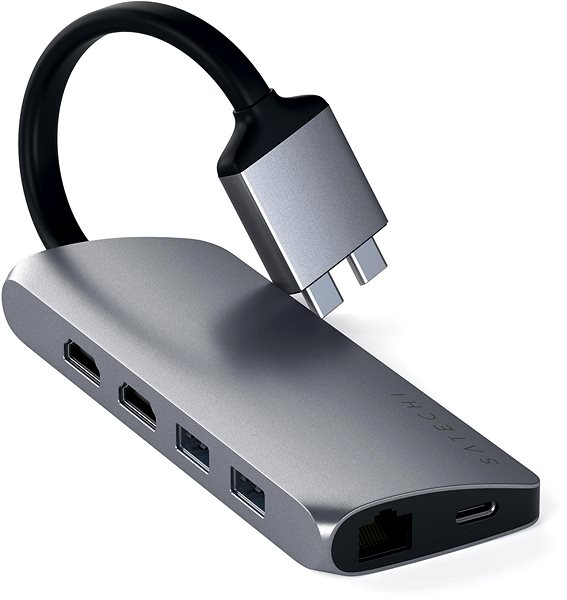 Port Replicator Satechi Type-C Dual Multimedia Adapter - Space Grey Connectivity (ports)