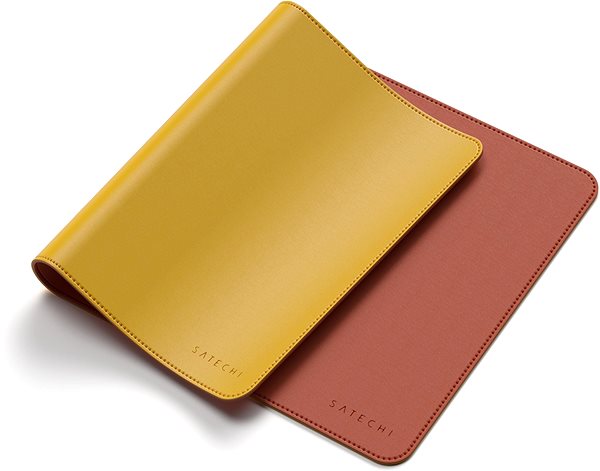 Podložka pod myš Satechi dual sided Eco-leather Deskmate – Yellow/Orange Vlastnosti/technológia