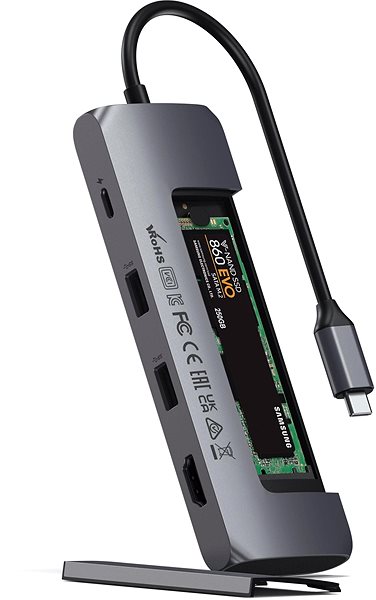 Replikátor portov Satechi Aluminium USB-C Hybrid Multiport adaptér (SSD Enclosure, HDMI 4K, 2× USB-A 3.1 Gen 2 up to Vlastnosti/technológia