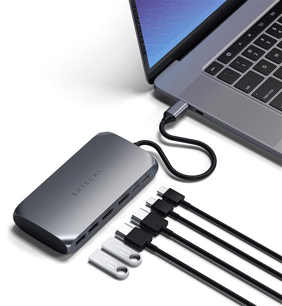 Replikátor portov Satechi Aluminium USB-C Multimedia Adapter M1 Grey ...