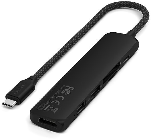 USB Hub Satechi 6in1 USB-C Slim Multiport Adapter - Black ...
