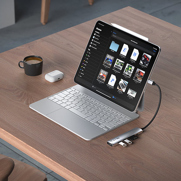 USB Hub Satechi 6in1 USB-C Slim Multiport Adapter - Silver ...