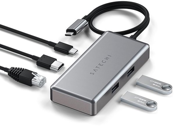 USB Hub Satechi USB-C Multiport for Chromebook - Grey (Space Grey) ...