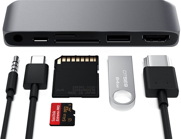 Port-Replikator Satechi USB-C Mobile Pro HUB SD - Grey ...