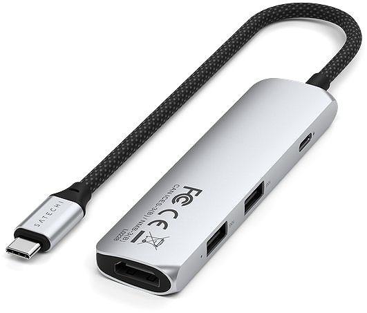 USB Hub Satechi 4in1 USB-C Slim Multiport Adapter 4K - Silver ...