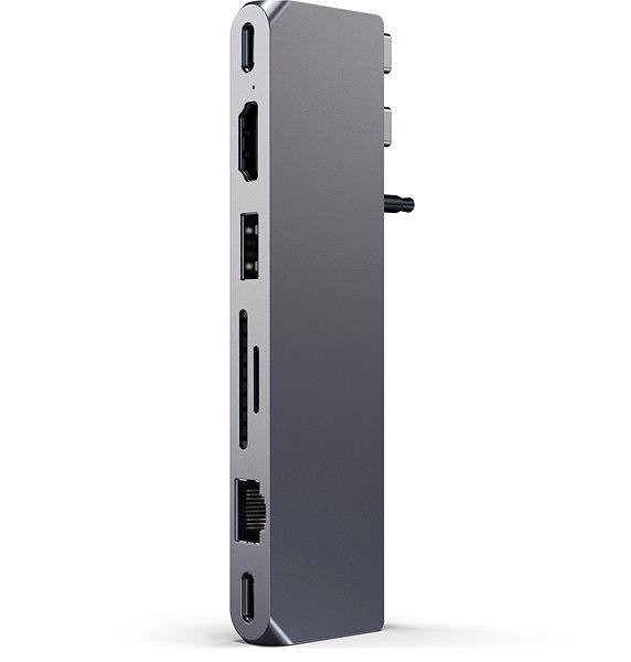 Port replikátor Satechi Pro Hub Max (1x USB 4, 1x HDMI 4K 60Hz, 1x USB-A3.0, 1x micro/SD, 1x Ethernet, 1x USB-C, 1x Audio) - asztroszürke ...