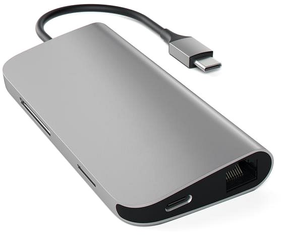 Replikátor portov Satechi Aluminium Type-C Multi-Port Adaptér (HDMI 4K, 3× USB 3.0, MicroSD, Ethernet) – Space Grey ...