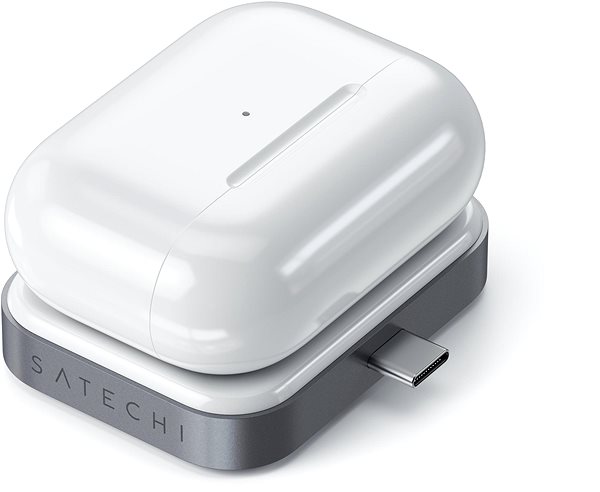 Vezeték nélküli töltő Satechi USB-C Wireless Charging Dock for AirPods Space Grey ...