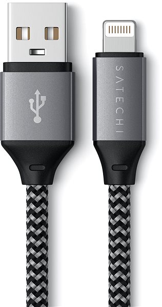 Napájací kábel Satechi USB-A to Lightning Braided Cable 25 cm – Grey ...