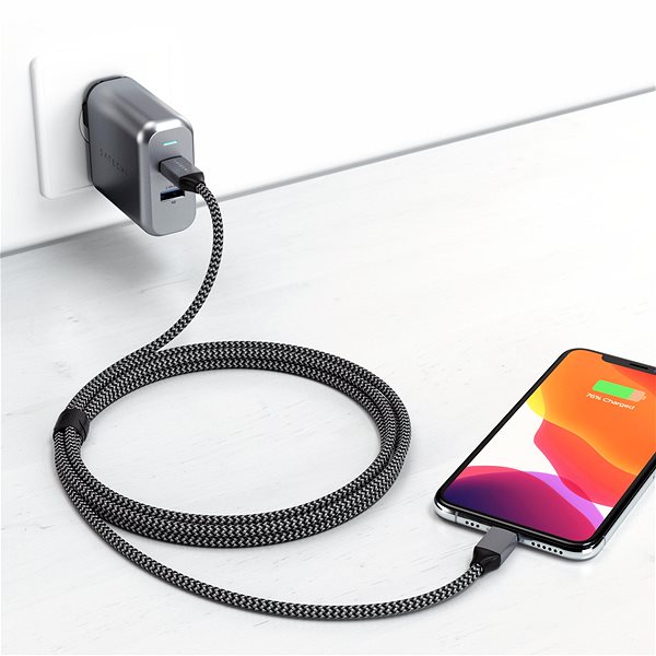 Tápkábel Satechi Type-C to Lightning Charging Cable - Space Grey ...