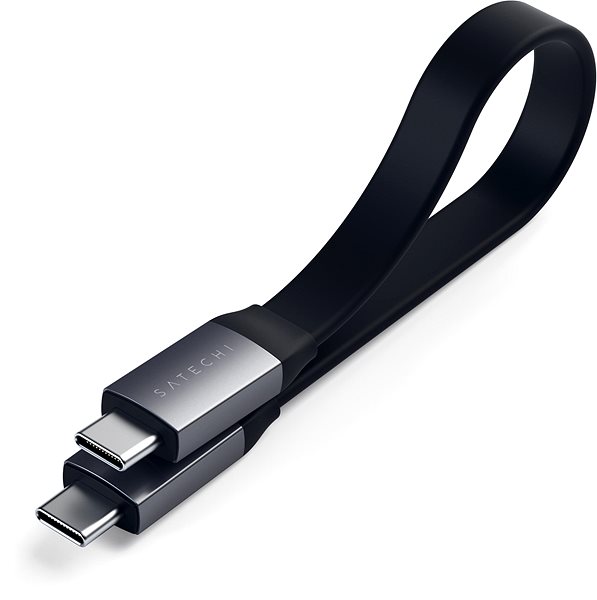 Adatkábel Satechi USB-C to USB-C Gen 2 Flat Cable, 0,24 m, asztroszürke ...
