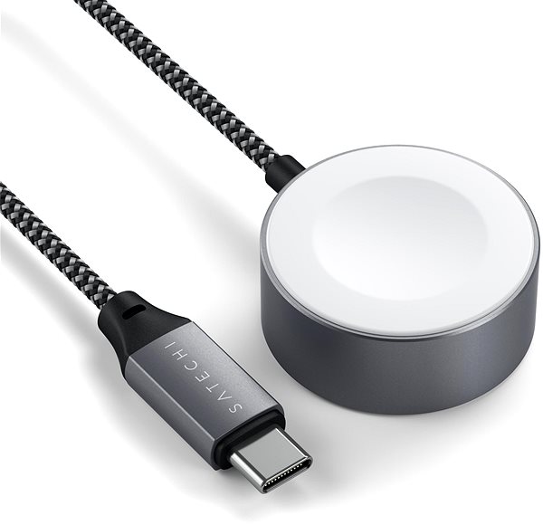 Okosóra töltő Satechi USB-C Magnetic Braided Charging Cable for Apple Watch, 20 cm ...
