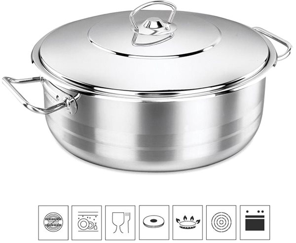 Pot Korkmaz Mega - Stainless-steel Casserole 6,5l ...