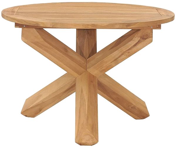 Záhradný stôl Shumee Záhradný jedálenský stôl priemer 110 × 75 cm masívne teakové drevo, 316169 ...