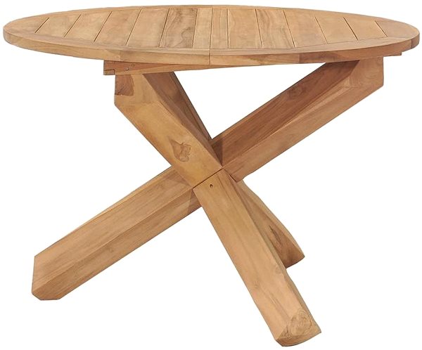 Záhradný stôl Shumee Záhradný jedálenský stôl priemer 110 × 75 cm masívne teakové drevo, 316169 ...