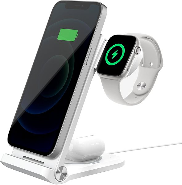 Töltőállvány Nillkin PowerTrio 3 az 1-ben MagSafe vezeték nélküli töltő Apple Watch-hoz White (MFI) ...