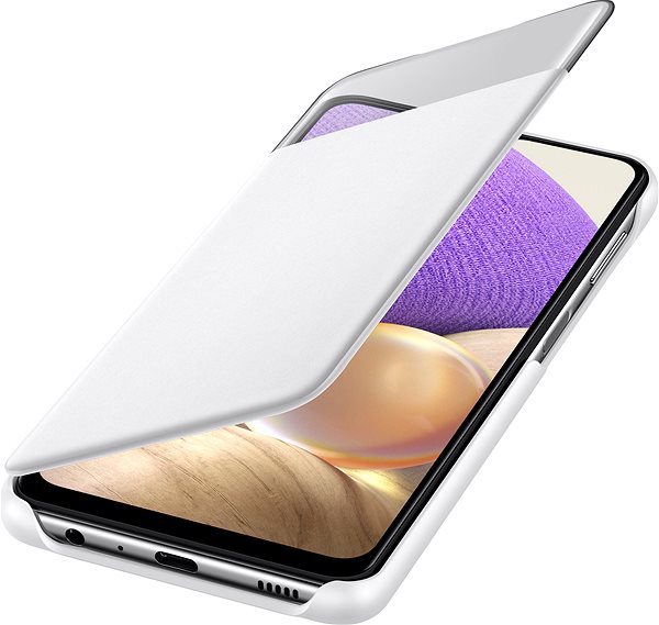 Puzdro na mobil Samsung Flipové puzdro S View pre Galaxy A32 (5G) biele ...