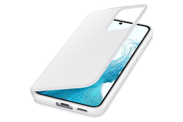 Mobiltelefon tok Samsung Galaxy S22 5G fehér Clear View flip tok ...