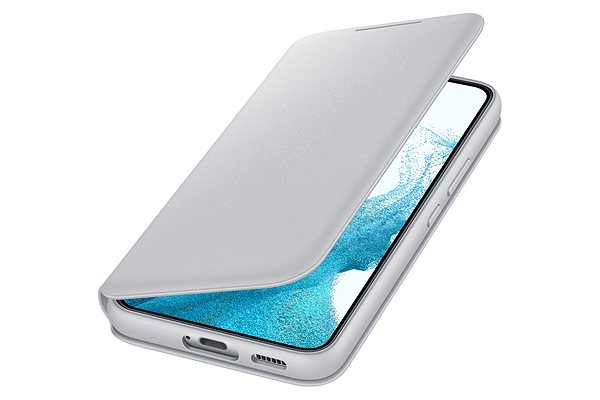 Handyhülle Samsung Galaxy S22 Ultra 5G Flip Case LED View - hellgrau ...