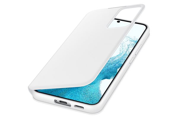 Mobiltelefon tok Samsung Galaxy S22+ 5G fehér Clear View flip tok ...