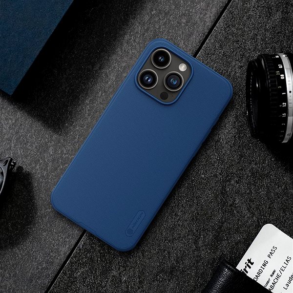 Kryt na mobil Nillkin Super Frosted PRO Zadný Kryt pre Apple iPhone 15 Pro Max Blue (Without Logo Cutout) ...
