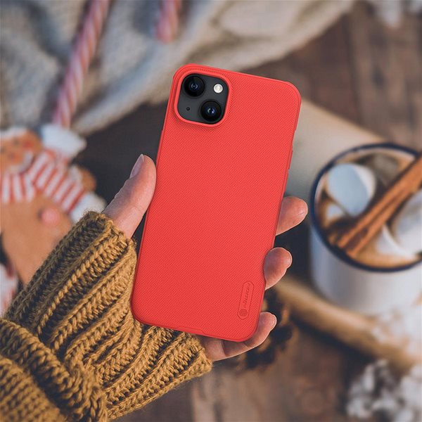 Handyhülle Nillkin Super Frosted PRO Back Cover für Apple iPhone 15 Plus Rot (ohne Logoausschnitt) ...