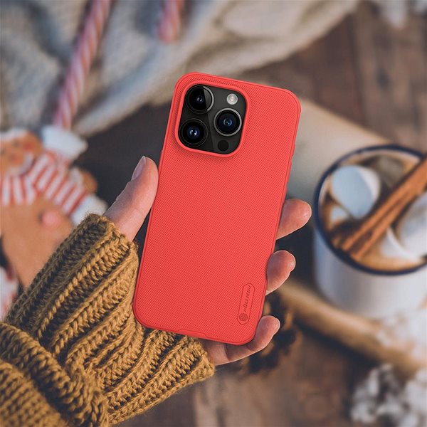 Kryt na mobil Nillkin Super Frosted PRO Zadný Kryt pre Apple iPhone 15 Pro Red (Without Logo Cutout) ...