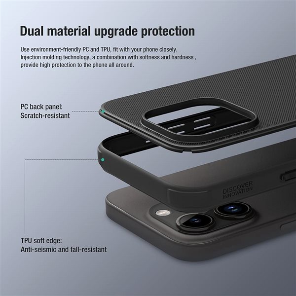 Handyhülle Nillkin Super Frosted PRO Back Cover für Apple iPhone 15 Pro Black (Without Logo Cutout) ...