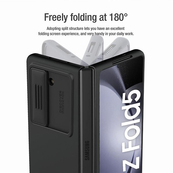 Kryt na mobil Nillkin CamShield Silky Silikónový Kryt na Samsung Galaxy Z Fold 5 5G Classic Black