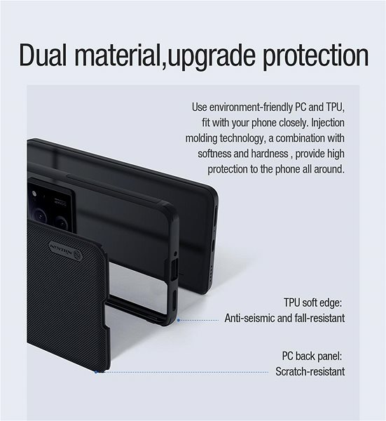 Handyhülle Nillkin Super Frosted PRO Magnetic Back Cover für Xiaomi 13T/13T Pro Black ...
