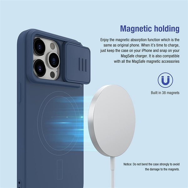 Handyhülle Nillkin CamShield Silky Magnetische Silikonhülle für Apple iPhone 15 Pro Max Black ...