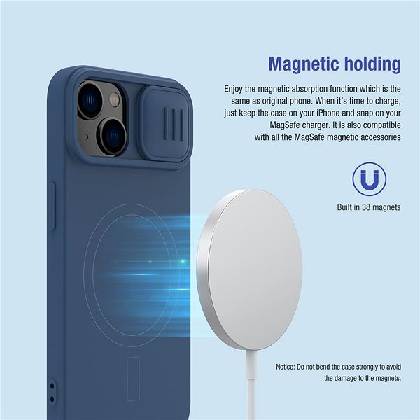 Telefon tok Nillkin CamShield Silky Magnetic Apple iPhone 15 Plus fekete szilikon tok ...