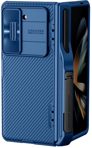 Obal pre mobil Nillkin CamShield FOLD Slot+Stand Zadný Kryt pre Samsung Galaxy Z Fold 5 Blue Zadná strana