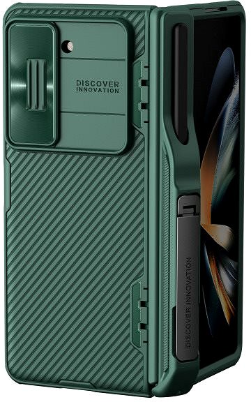Handyhülle Nillkin CamShield FOLD Slot+Stand Back Cover für Samsung Galaxy Z Fold 5 Deep Green Rückseite